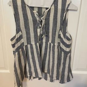 J Crew Striped Peplum Top